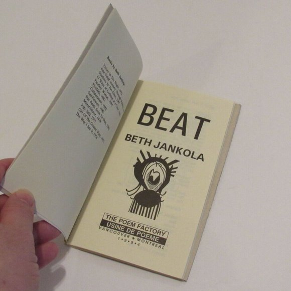 Vintage Poetry Book Beat by Beth Jankola 1994 Canadian Poems Chap Book EUC RARE - Picture 3 of 3